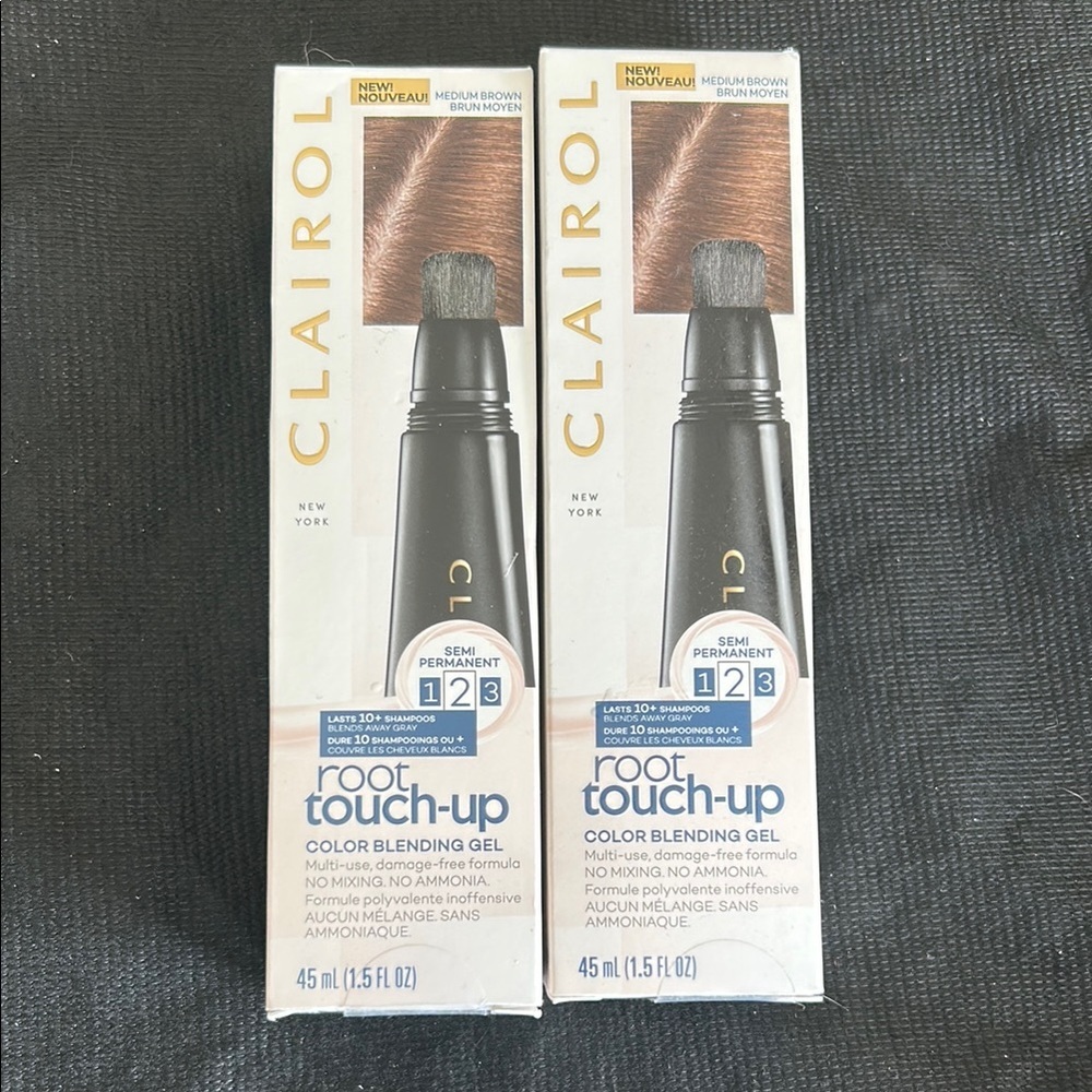 NEW bundle of TWO Clairol Root Touch-Up Color Blending Gel medium brown
